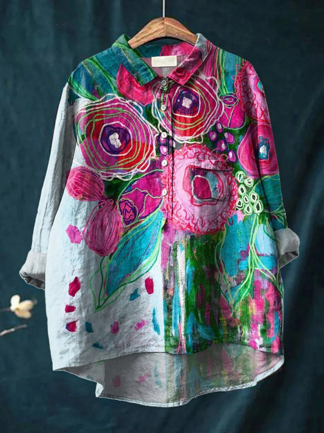 Ella | Camicia Casual Vintage con Stampa Floreale