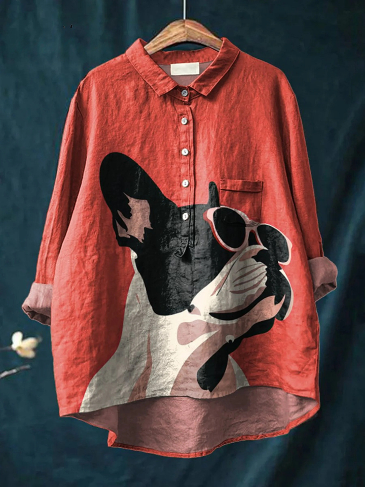 Evie | Camicia Casual Bulldog Francese
