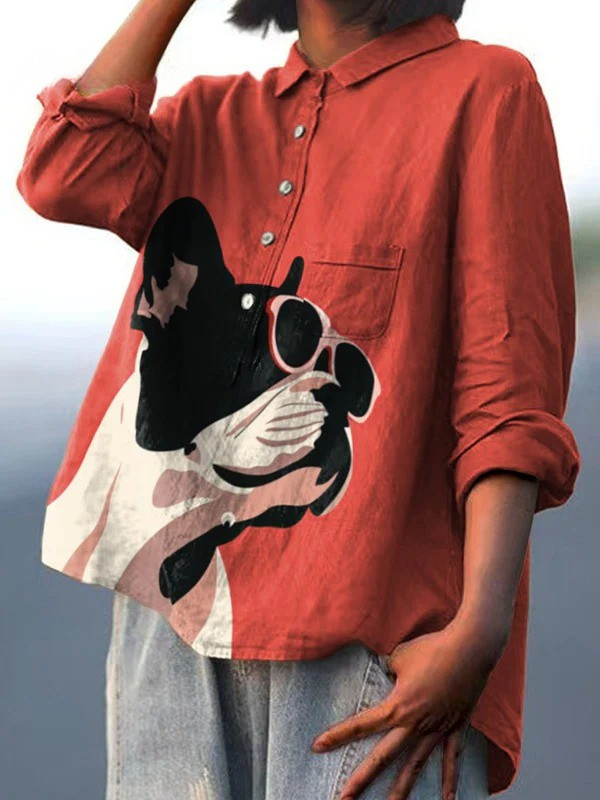 Evie | Camicia Casual Bulldog Francese