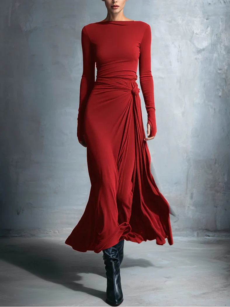 Naiara ❘ Maxi dress con nodo laterale