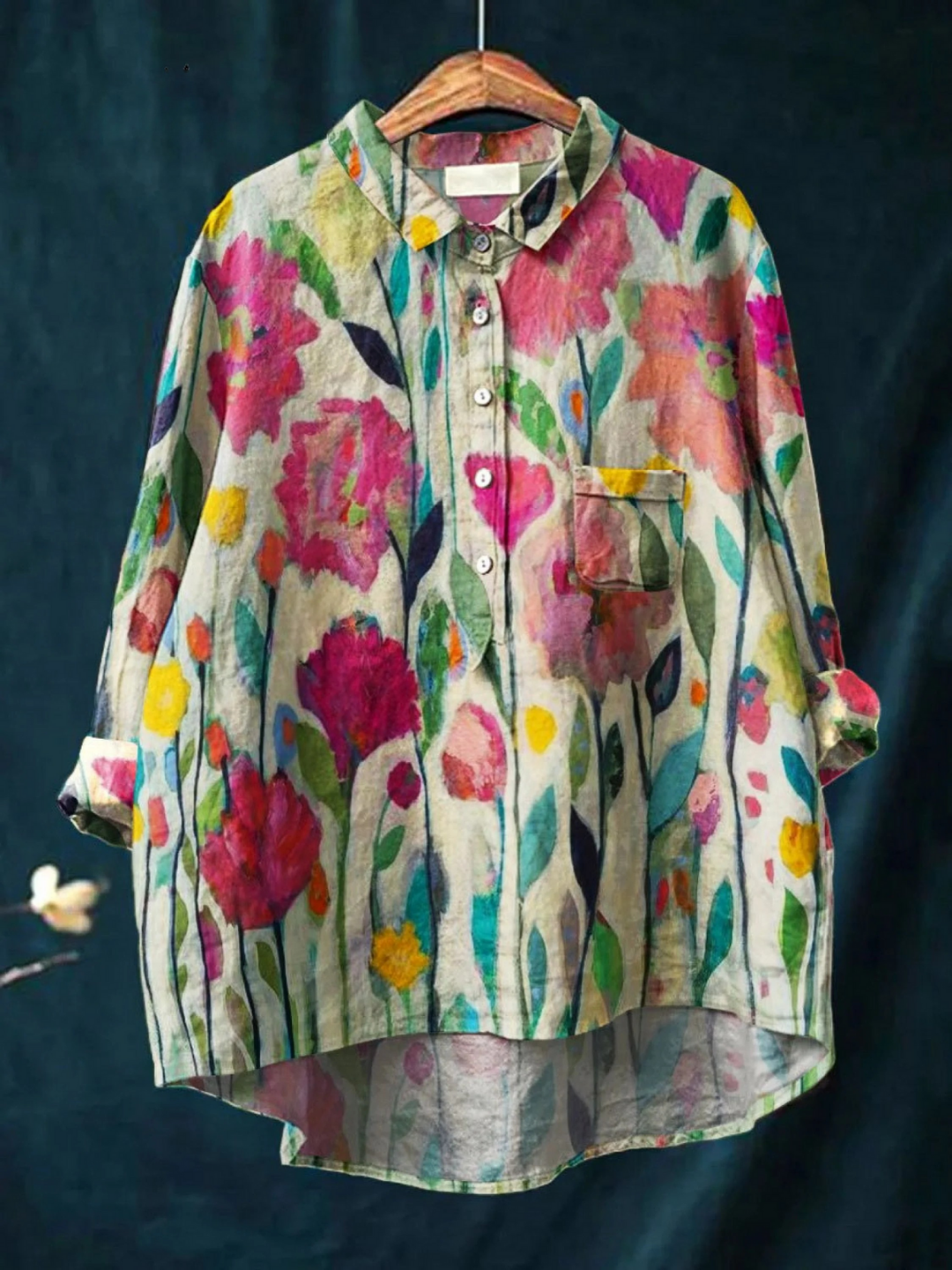 Phoebe | Camicia Casual Vintage con Stampa di Fiori per Donna
