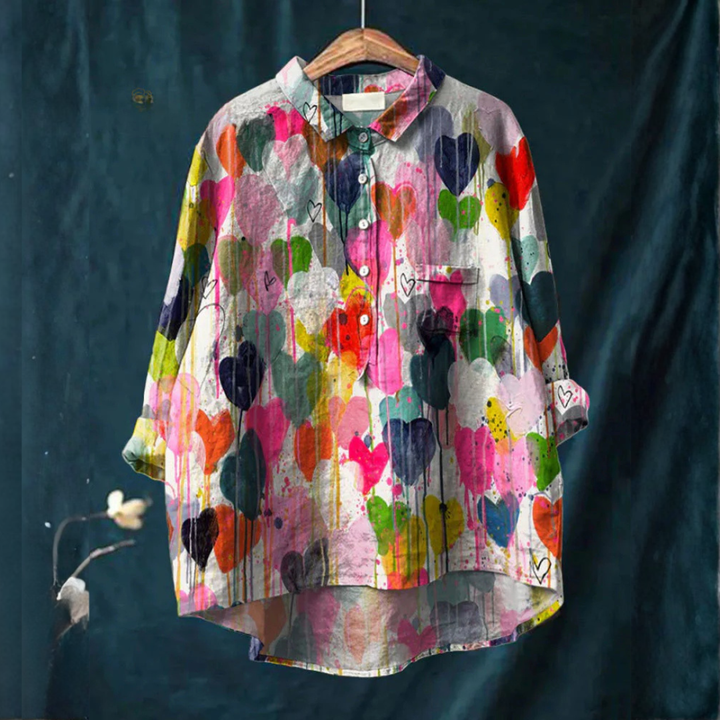 Carlotta – Camicia in lino fantasia