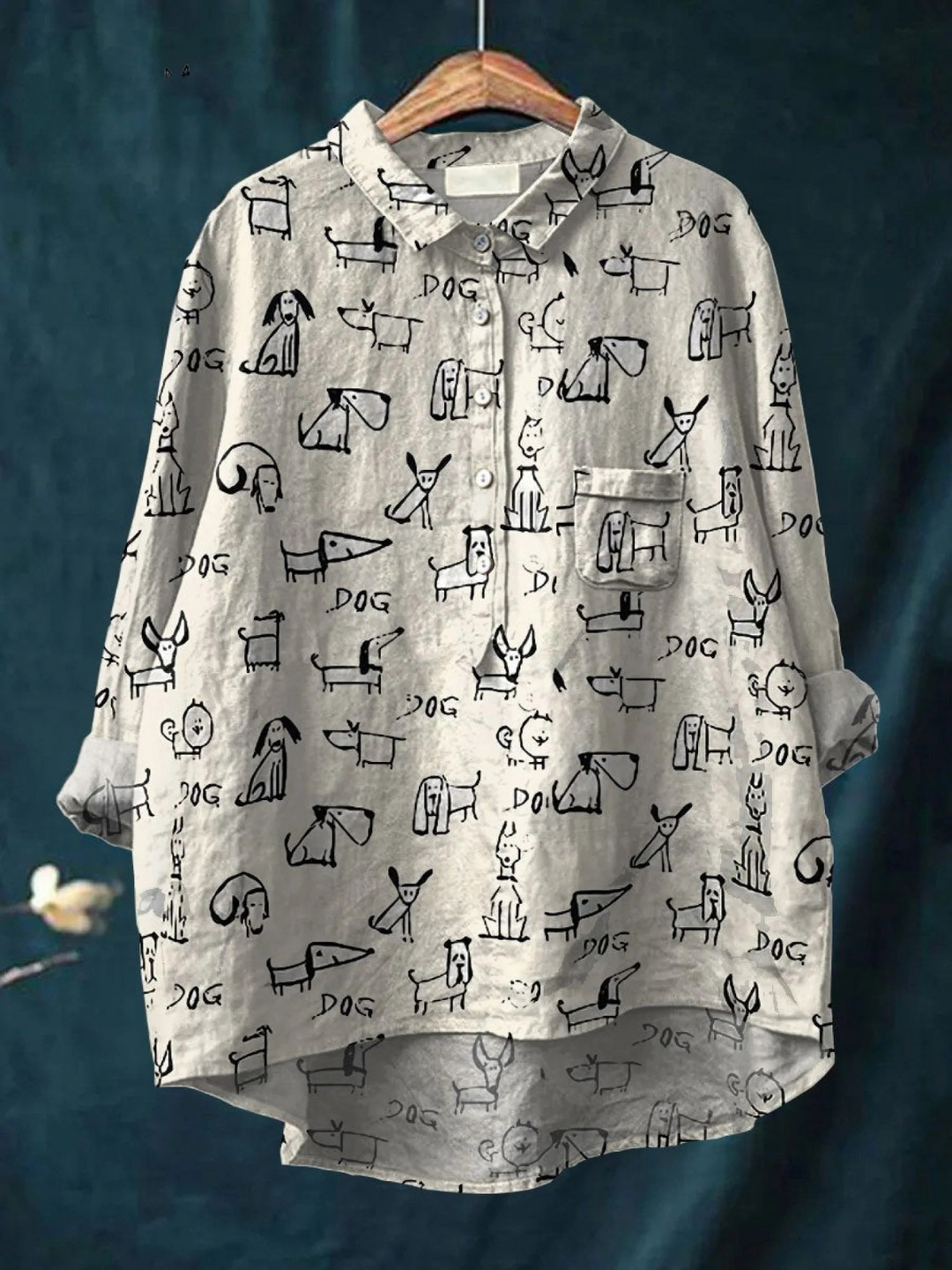 Ivy | Camicia Casual Carina con Stampa di Cani