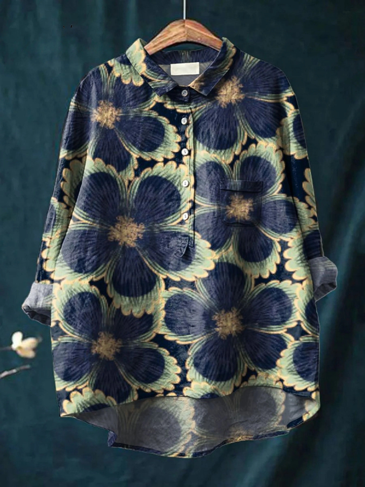 Jessica | Camicia Casual Vintage con Stampa Floreale