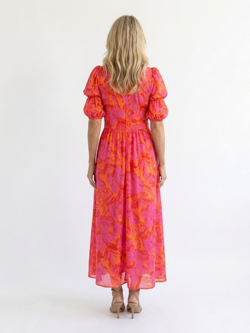 Willow | Abito Midi a V con Maniche a Palloncino