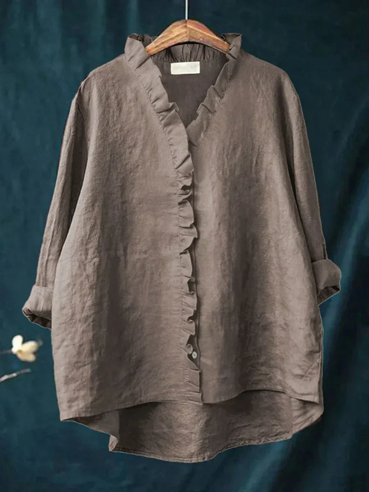 Lily | Blusa Ruffled in Cotone e Lino