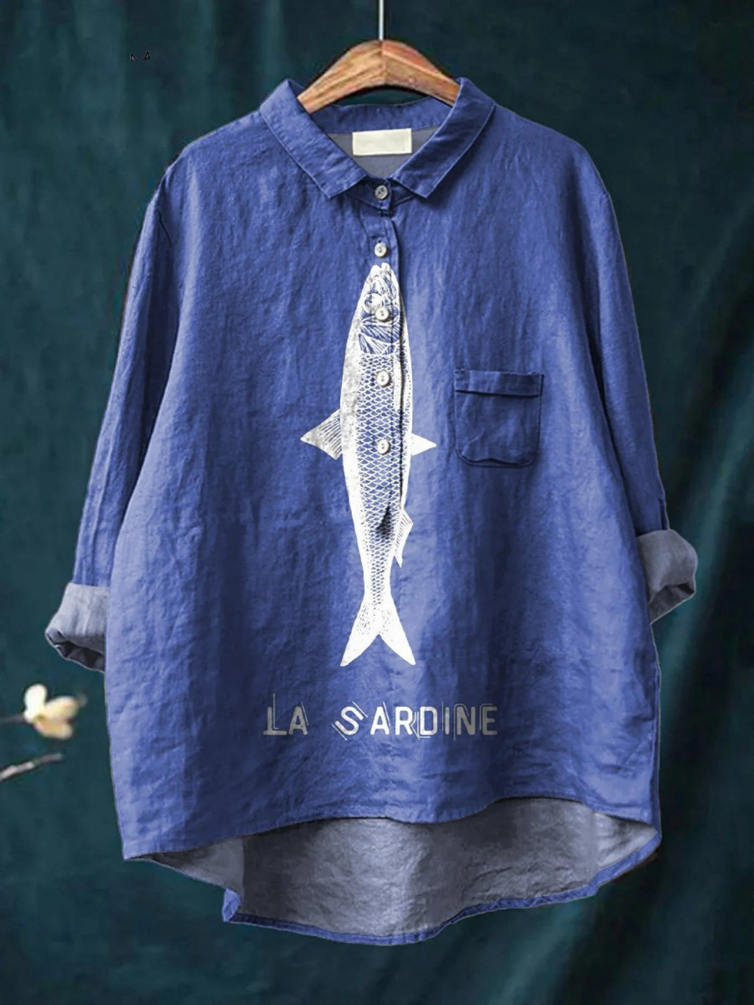 Sophie | Camicia Casual con Grafica di Pesce