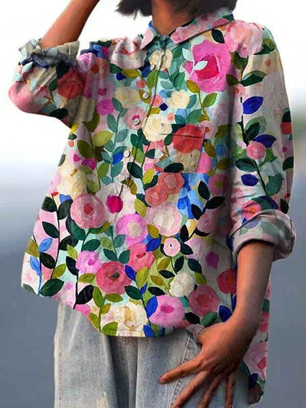 Leah | Camicia Casual Stampata con Fiori