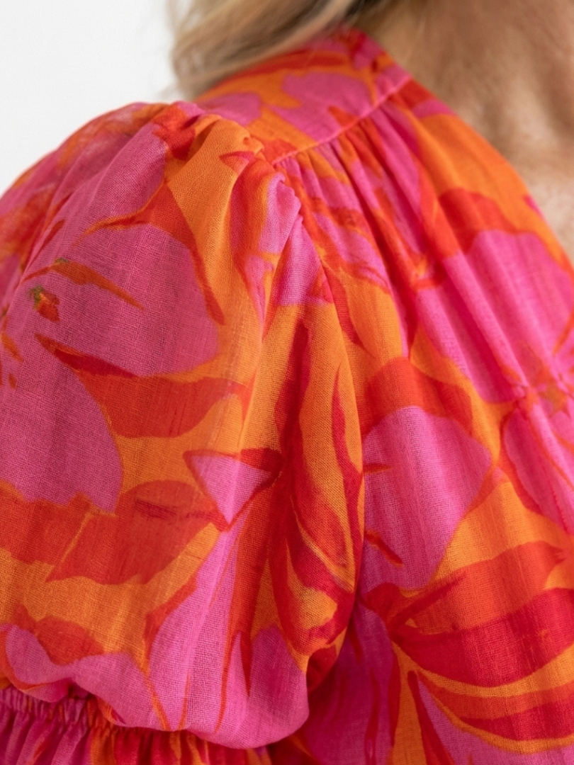 Willow | Abito Midi a V con Maniche a Palloncino