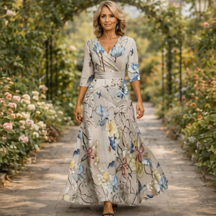 Lillian | Abito Maxi Fluttuante in Stile Avvolgente
