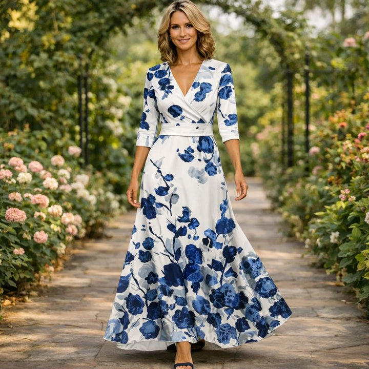 Lillian | Abito Maxi Fluttuante in Stile Avvolgente