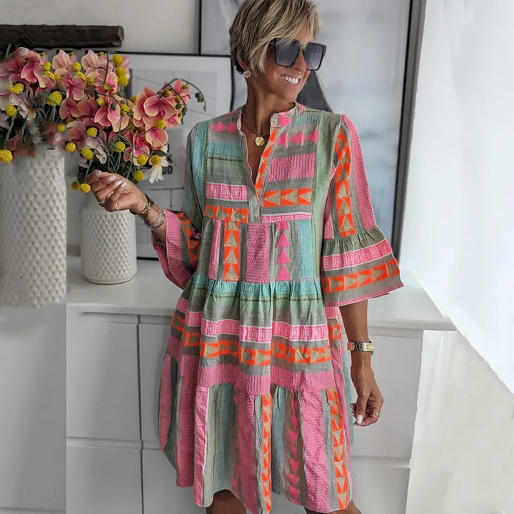 Lucy | Abito Midi Fluttuante con Motivo
