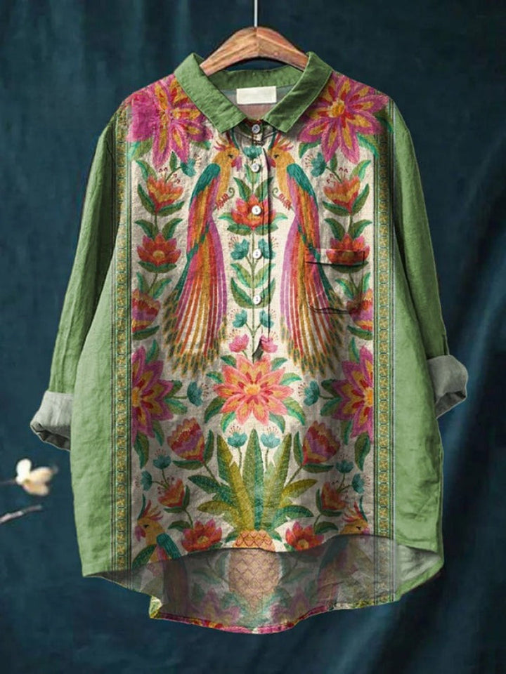 Tiziana – Camicia in lino fantasia