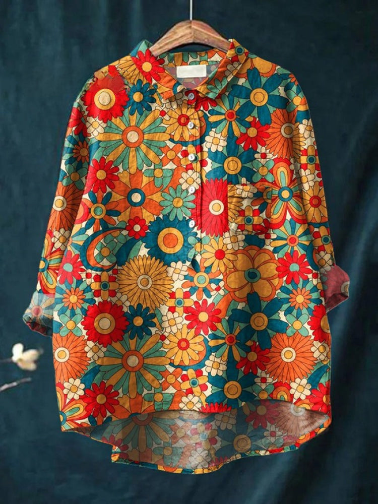 Tiziana – Camicia in lino fantasia