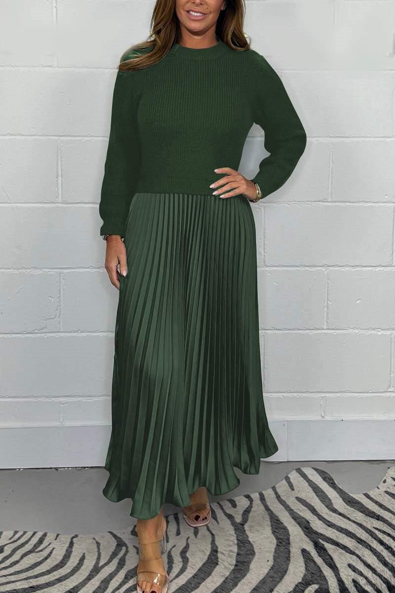 Claudia - Abito maxi con maglione e gonna plissettata