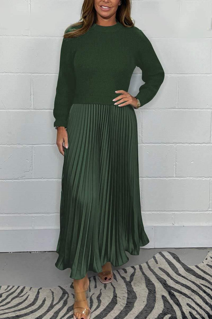 Claudia - Abito maxi con maglione e gonna plissettata