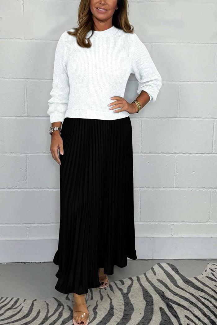 Claudia - Abito maxi con maglione e gonna plissettata