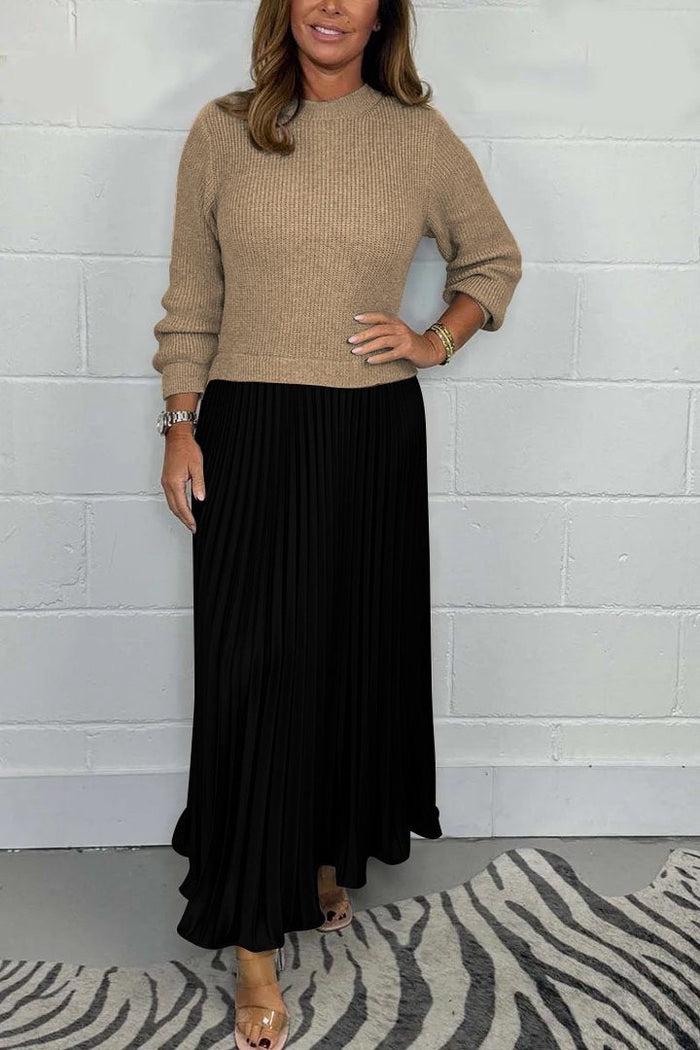 Claudia - Abito maxi con maglione e gonna plissettata