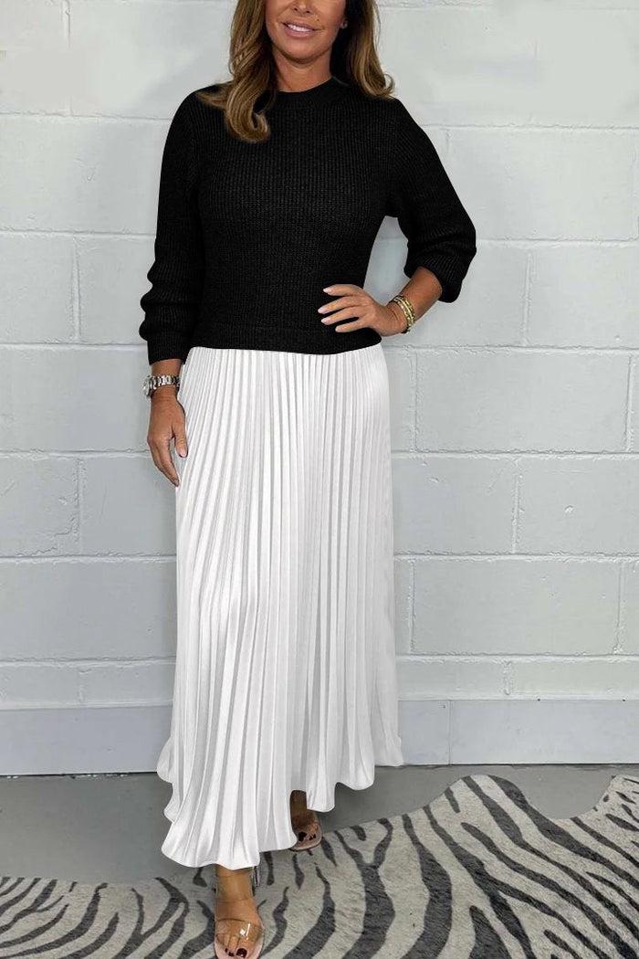 Claudia - Abito maxi con maglione e gonna plissettata