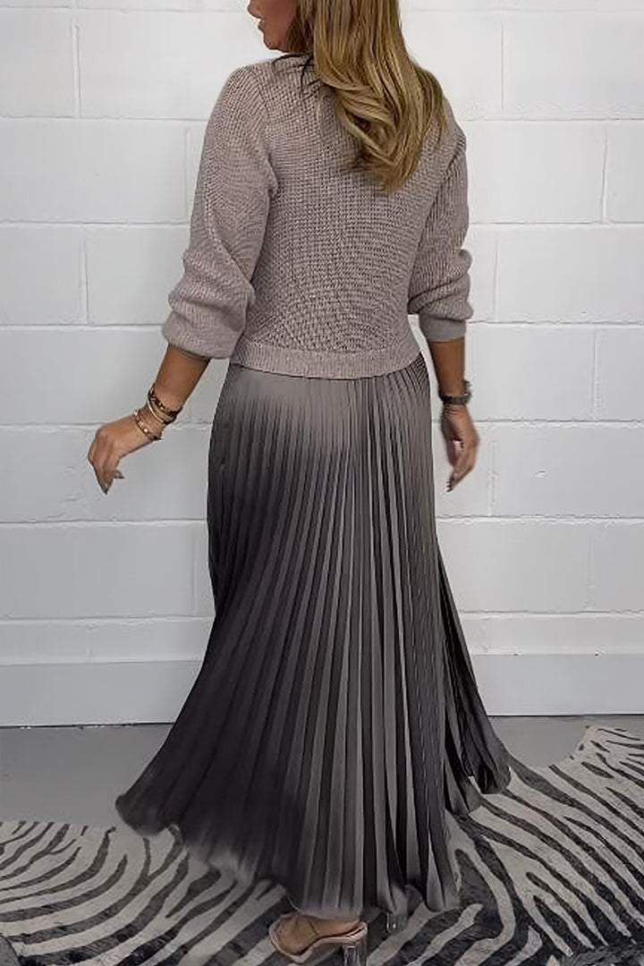 Claudia - Abito maxi con maglione e gonna plissettata