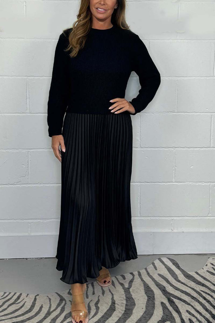 Claudia - Abito maxi con maglione e gonna plissettata