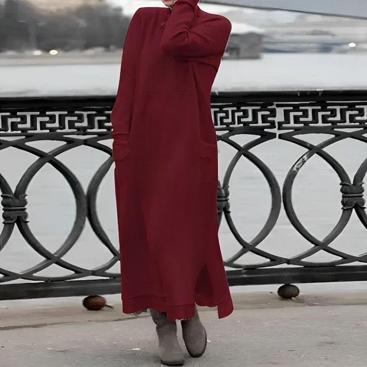 Abito Maxi Tricot Mara – Abito Invernale Oversize a Maniche Lunghe