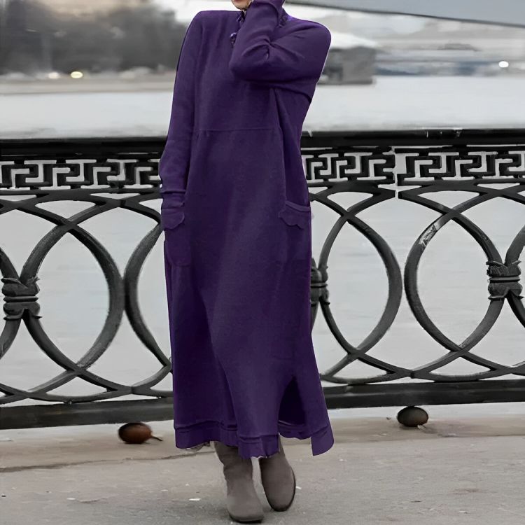 Abito Maxi Tricot Mara – Abito Invernale Oversize a Maniche Lunghe