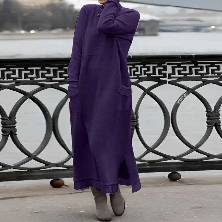 Abito Maxi Tricot Mara – Abito Invernale Oversize a Maniche Lunghe