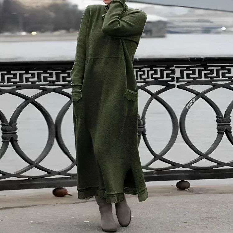 Abito Maxi Tricot Mara – Abito Invernale Oversize a Maniche Lunghe