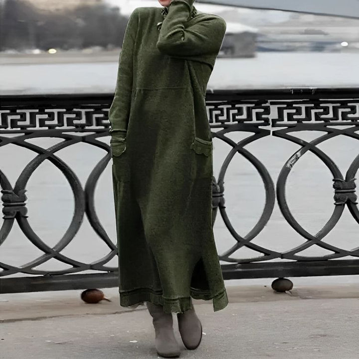 Abito Maxi Tricot Mara – Abito Invernale Oversize a Maniche Lunghe
