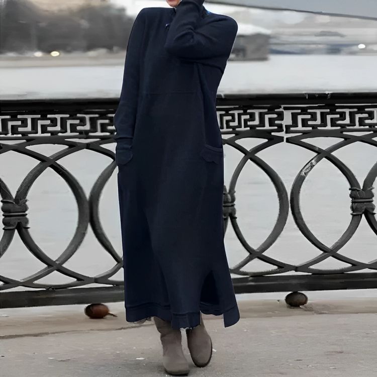 Abito Maxi Tricot Mara – Abito Invernale Oversize a Maniche Lunghe