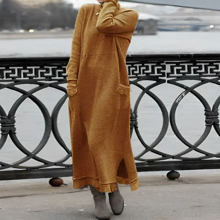 Abito Maxi Tricot Mara – Abito Invernale Oversize a Maniche Lunghe