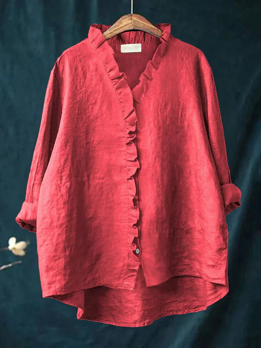 Lily | Blusa Ruffled in Cotone e Lino