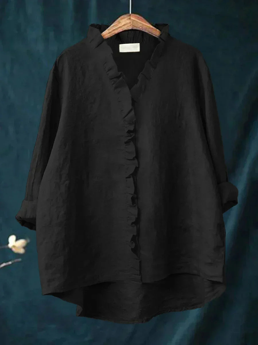 Lily | Blusa Ruffled in Cotone e Lino